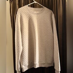 Like NEW Marine Layer Men's Light Gray Quilted Crewneck Sweater